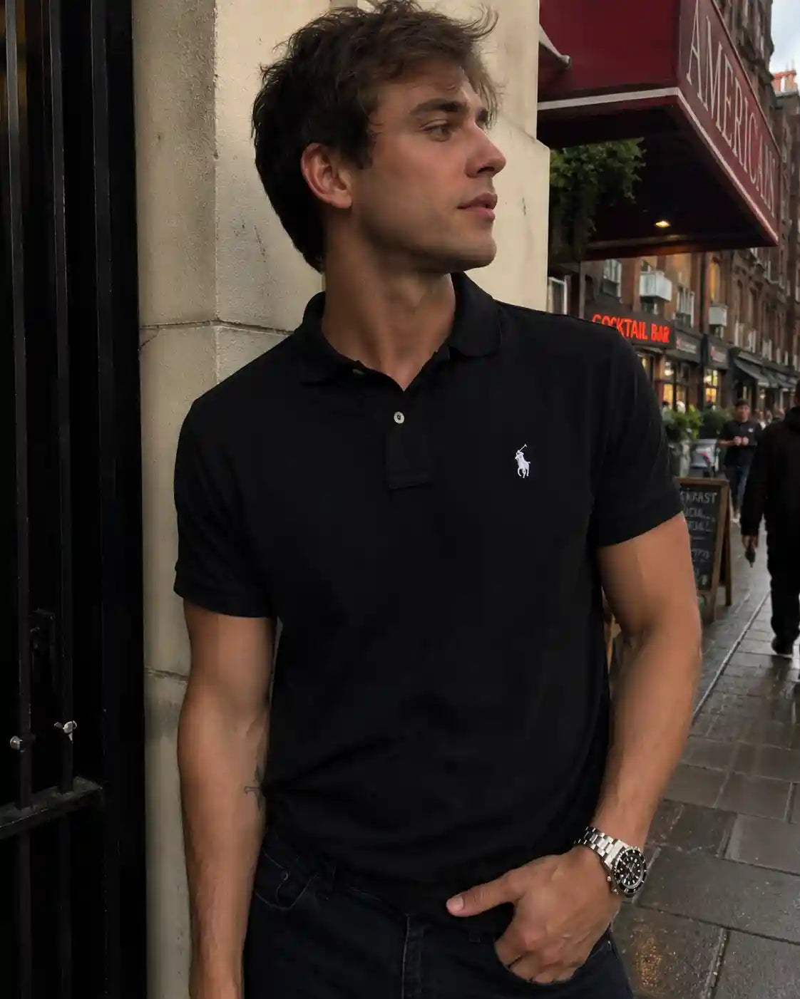 RL Polo Shirt Black - Premium Pique Cotton