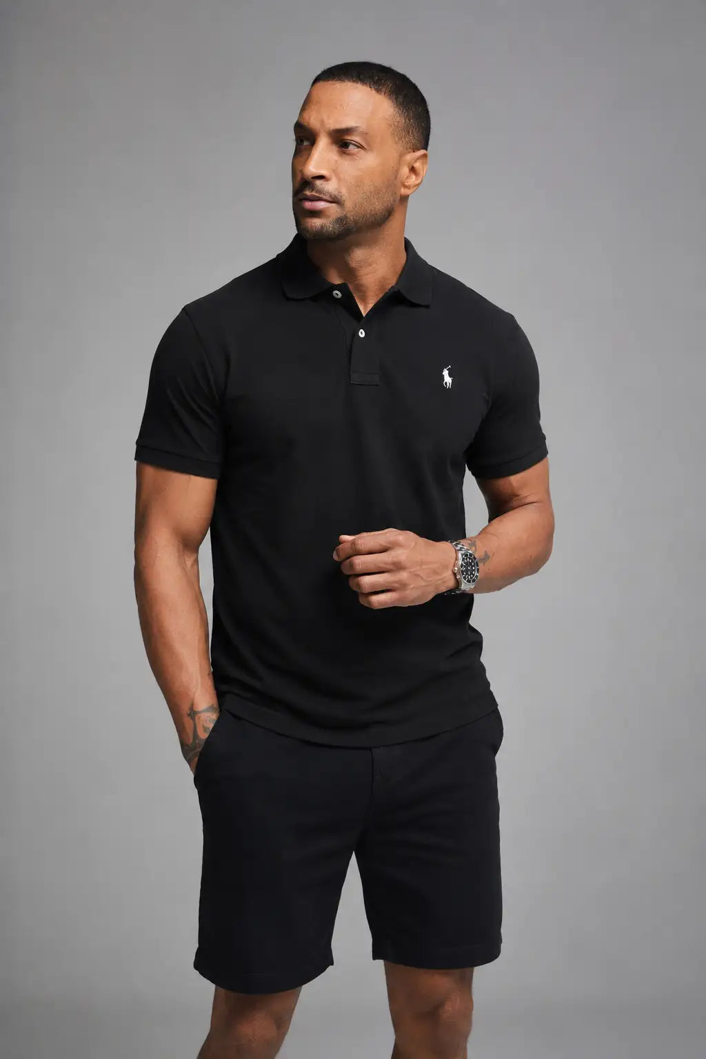 RL Polo Shirt Black - Premium Pique Cotton
